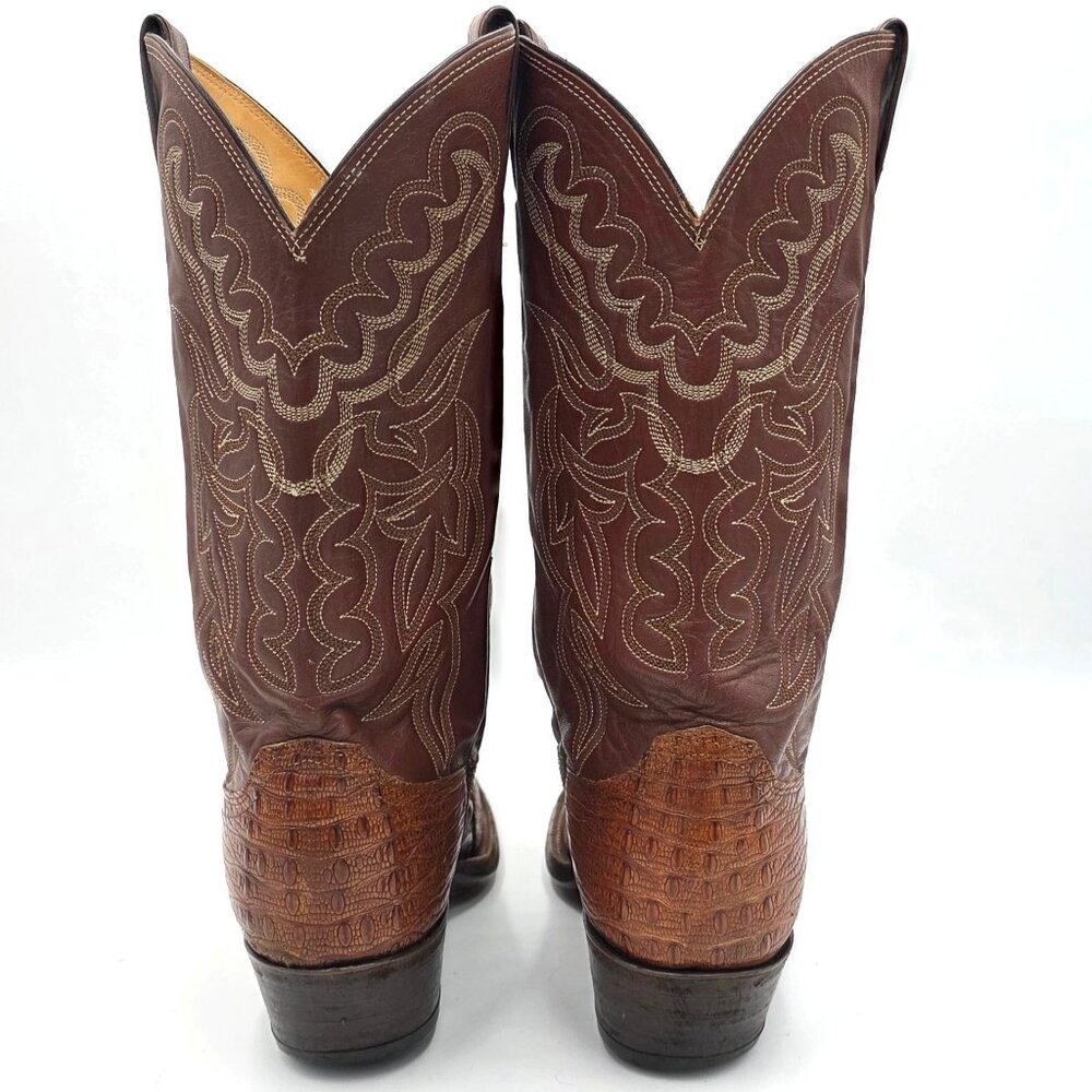 Vintage Justin Boots Rare Exotic Hornback Alligator 10D Cowboy Western Boots CBC - Picture 9 of 14